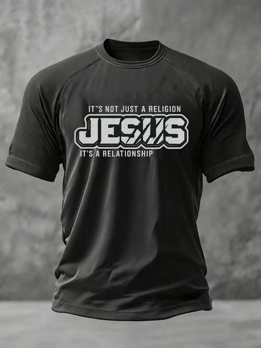 Men's JESUS print short sleeve t-shirt