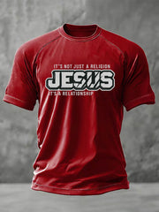 Men's JESUS print short sleeve t-shirt