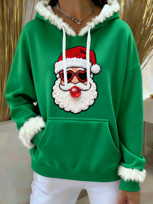Women's Christmas Santa Claus Print Hoodie