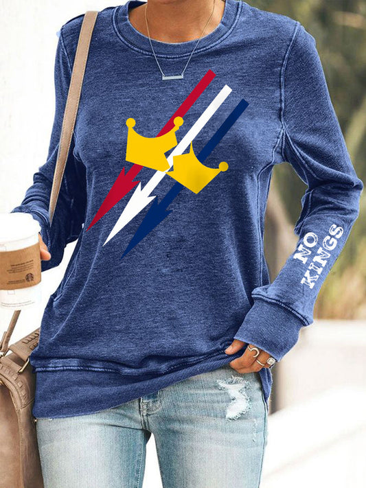 Women's No Kings Print Sweatshirt