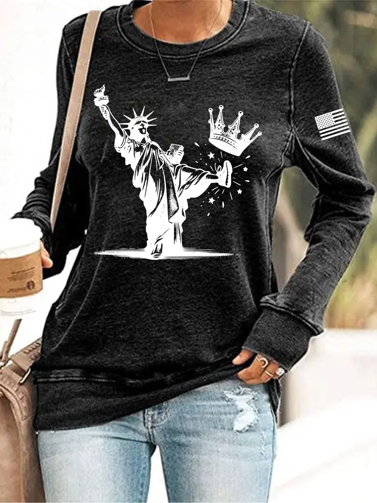 Women's No Kings Print Sweatshirt