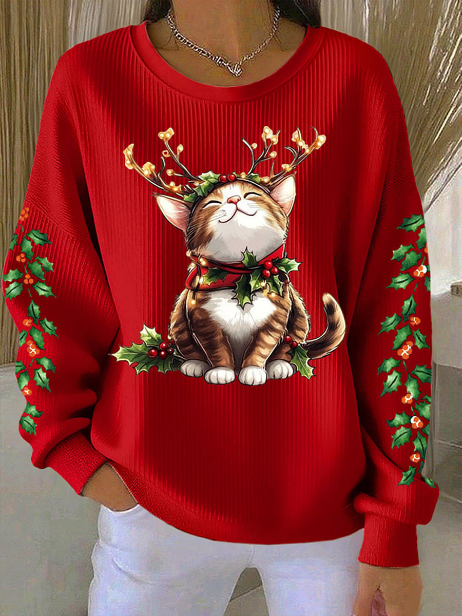 Women's Christmas Cat Sweatshirts