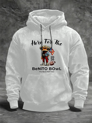 Men's Here For The Benito Bowl Oversized Drop-Shoulder Hoodie with Pockets