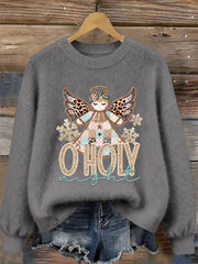 Women's O Holy Night Angel Print Casual Top