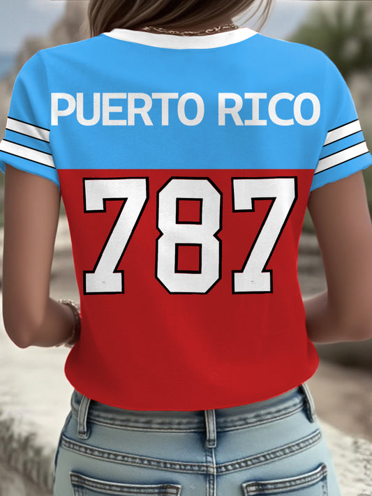 Women's Bunny Football Music Lover Printed T-shirt