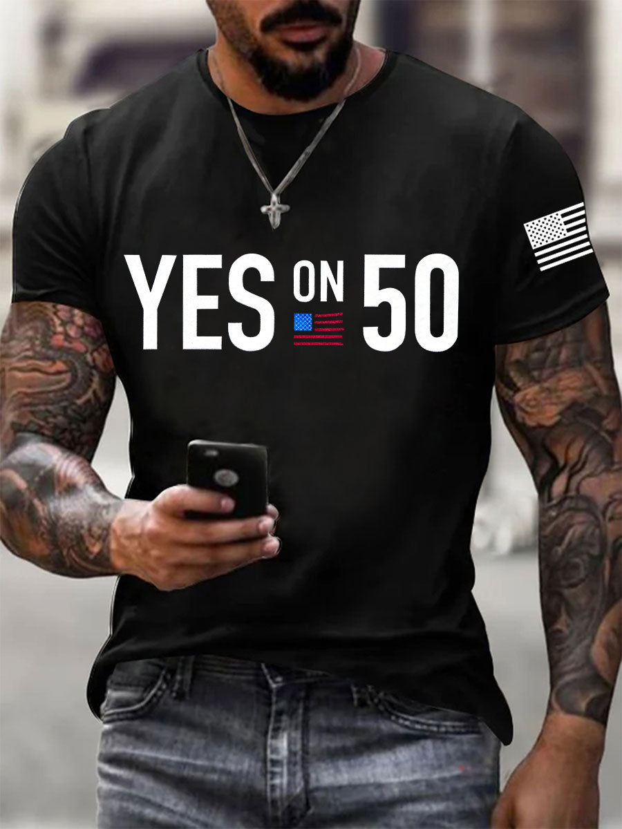 Men's Yes On 50 Short-sleeved T-shirt