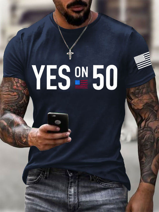 Men's Yes On 50 Short-sleeved T-shirt