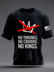 Men's No Thrones No Crowns No Kings Printed T-shirt