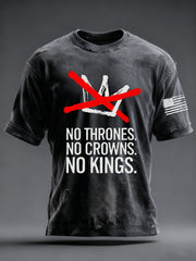 Men's No Thrones No Crowns No Kings Printed T-shirt