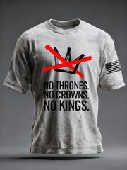 Men's No Thrones No Crowns No Kings Printed T-shirt