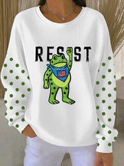 Women's Portland Frog Resist Ribbed Round-Neck Sweatshirt