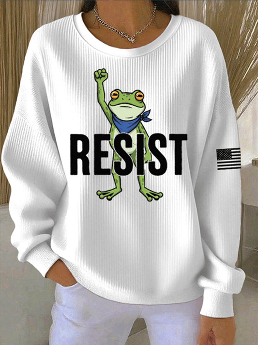Women's Portland Frog Resist Ribbed Round-Neck Sweatshirt