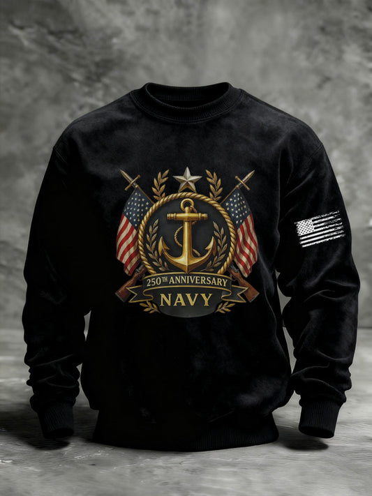Men's Navy Printed Sweatshirt