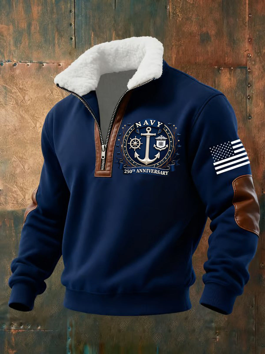 Men's Navy 250th Anniversary Printed Hoodie