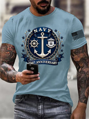 Men's Navy 250th Anniversary Printed short-sleeved T-shirt