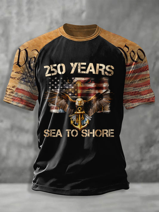 Men's Navy 250th Anniversary Printed short sleeve t-shirt