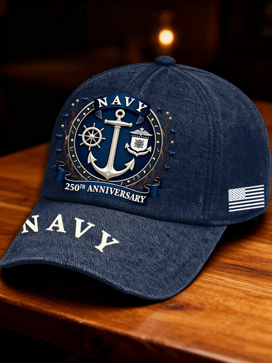 Unisex Navy 250th Anniversary Design Cap