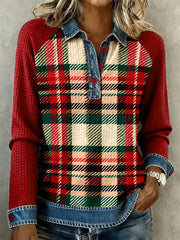 Women's Christmas Plaid Tops