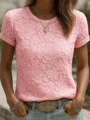 Women's Breast Cancer Awareness Pink Floral Print T-Shirts