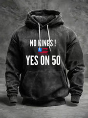 Men's No Kings Printed Casual Hoodie
