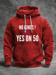 Men's No Kings Printed Casual Hoodie