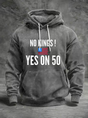 Men's No Kings Printed Casual Hoodie
