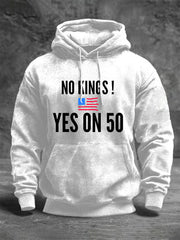 Men's No Kings Printed Casual Hoodie