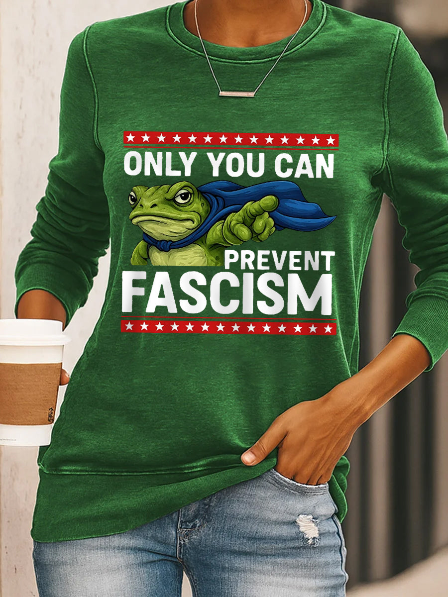 Women's Resist Frog Print Casual Sweatshirt