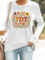 Women's Retro FDT Floral Print Sweatshirt
