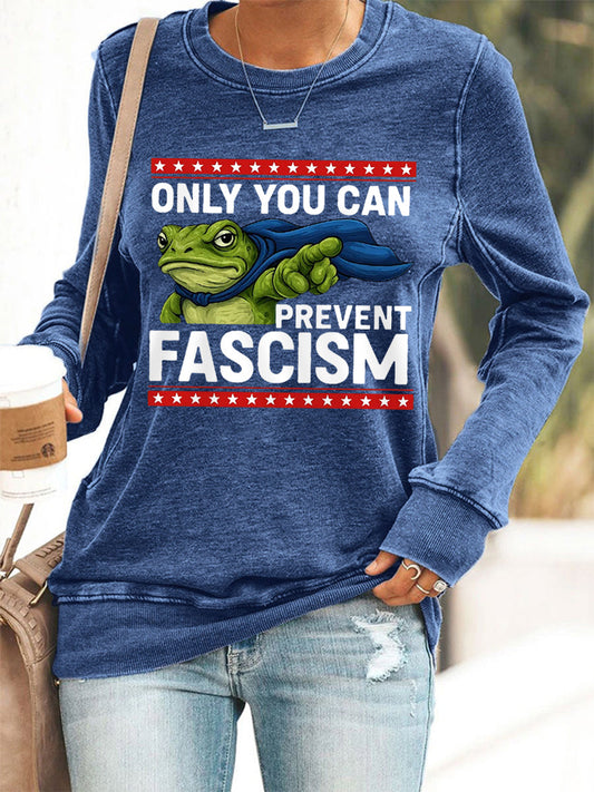 Women's Resist Frog Print Casual Sweatshirt