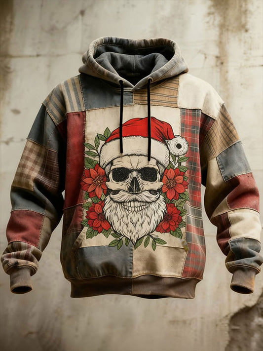 Men's Retro Christmas Skull Hoodie