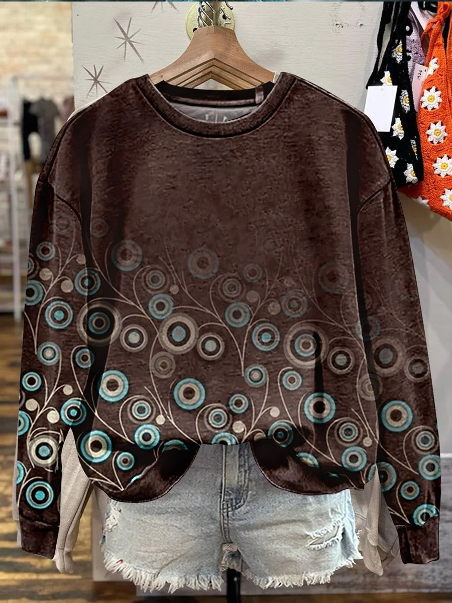 Women's Bohemian floral print Regular Sweatshirt