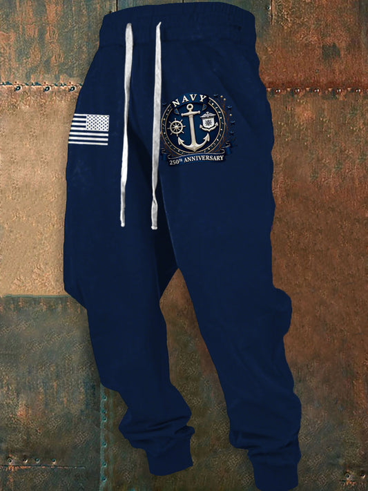 Men's Navy 250th Anniversary Printed long johns