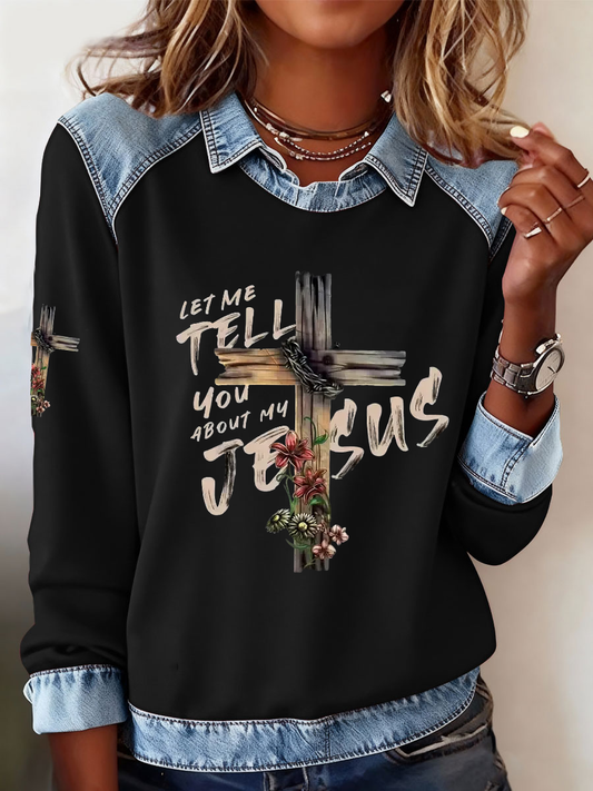 Women's Jesus Velvet Top