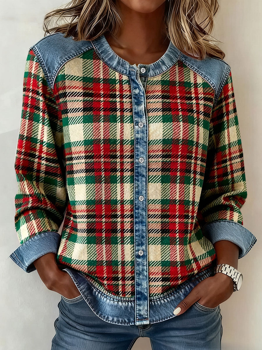 Women's Vintage Plaid Printed Cardigans