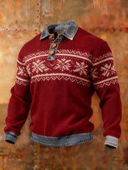 Men's Autumn and Winter Denim Collar Top