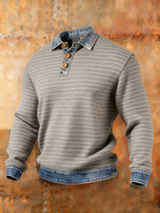 Men's Autumn and Winter Denim Collar Top
