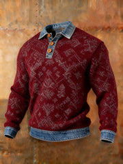 Men's Autumn and Winter Denim Collar Top
