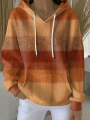 Women's Retro Plaid  Print Casual Hoodie