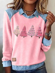 Women's Christmas Tree Print Casual Top