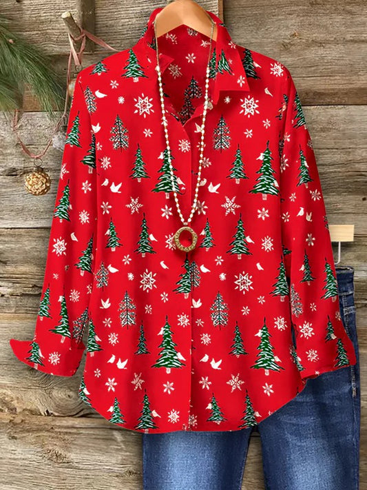 Women's Christmas Tree Long Sleeved Shirt