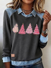 Women's Christmas Tree Print Casual Top