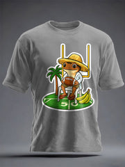 Unisex Bunny Football Music Lover Printed T-shirt