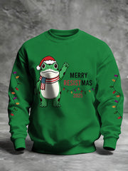 Men's Merry Resistmas Portland Frog Printed Sweatshirt