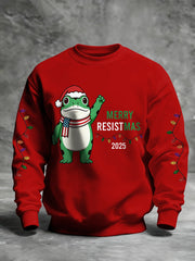 Men's Merry Resistmas Portland Frog Printed Sweatshirt