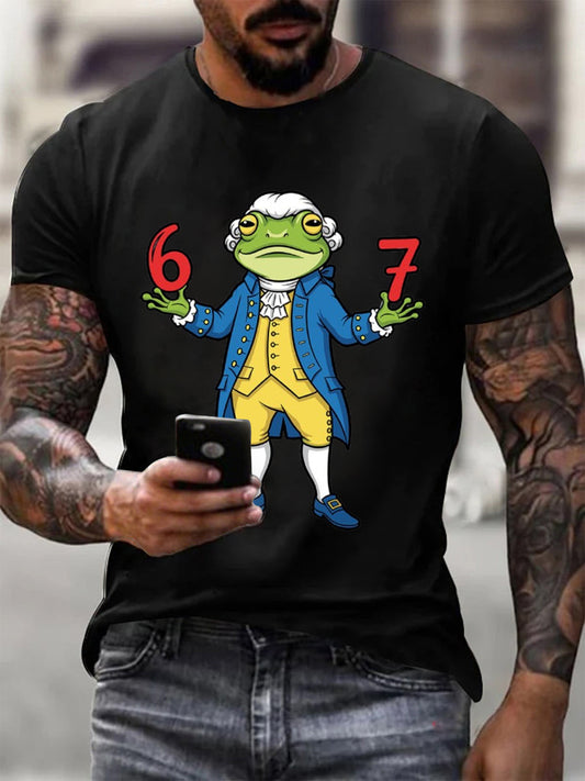 Men's Funny 67 Six Seven Portland Frog Printed  short sleeves t-shirt