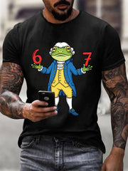 Men's Funny 67 Six Seven Portland Frog Printed  short sleeves t-shirt