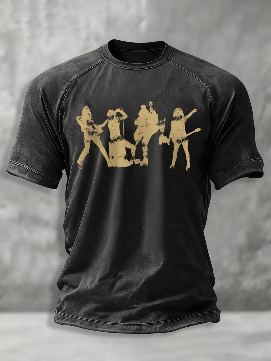 Men's Rock Band Print short-sleeved T-shirt