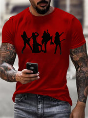 Men's Rock Band Print short-sleeved T-shirt
