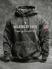 Men's Walking by Faith Tripping Constantly Cross Oversized Drop-Shoulder Hoodie